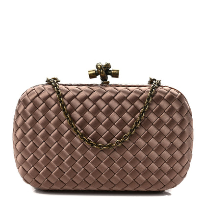 Bottega Veneta Satin Intreccio Impero Ayers Knot Clutch Blush 1 of 7