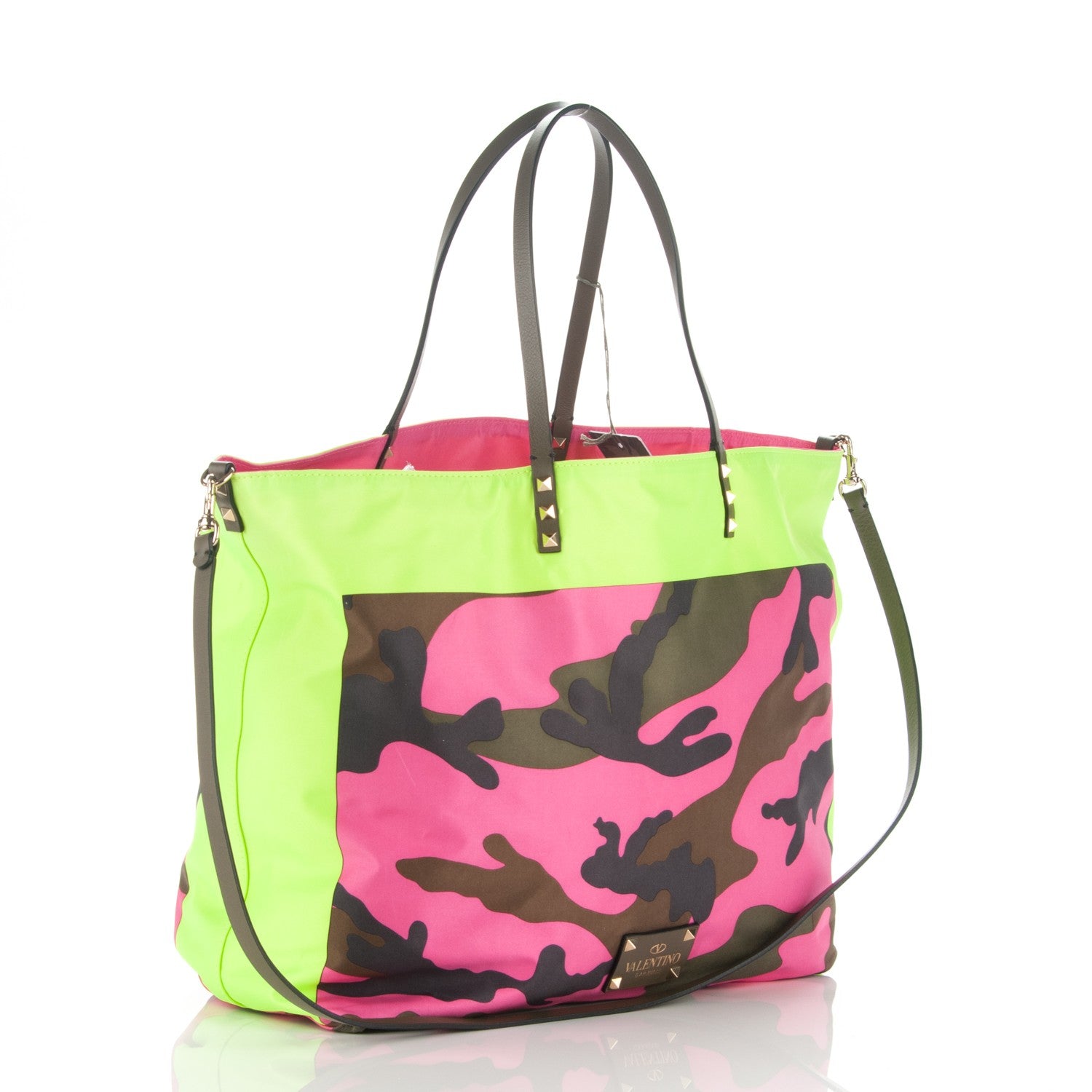 Valentino Garavani Nylon Camo Rockstud Foulard Tote Multicolor 3 of 6