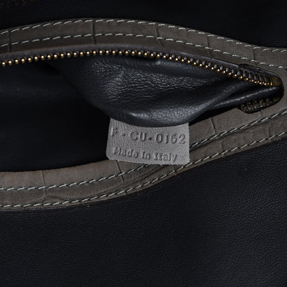 Celine Crocodile Embossed Nubuck Medium Phantom Luggage Grey 7 of 12