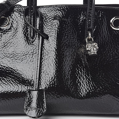 Alexander McQueen Patent Small Eyelet Padlock Skull Tote Black 8 of 10