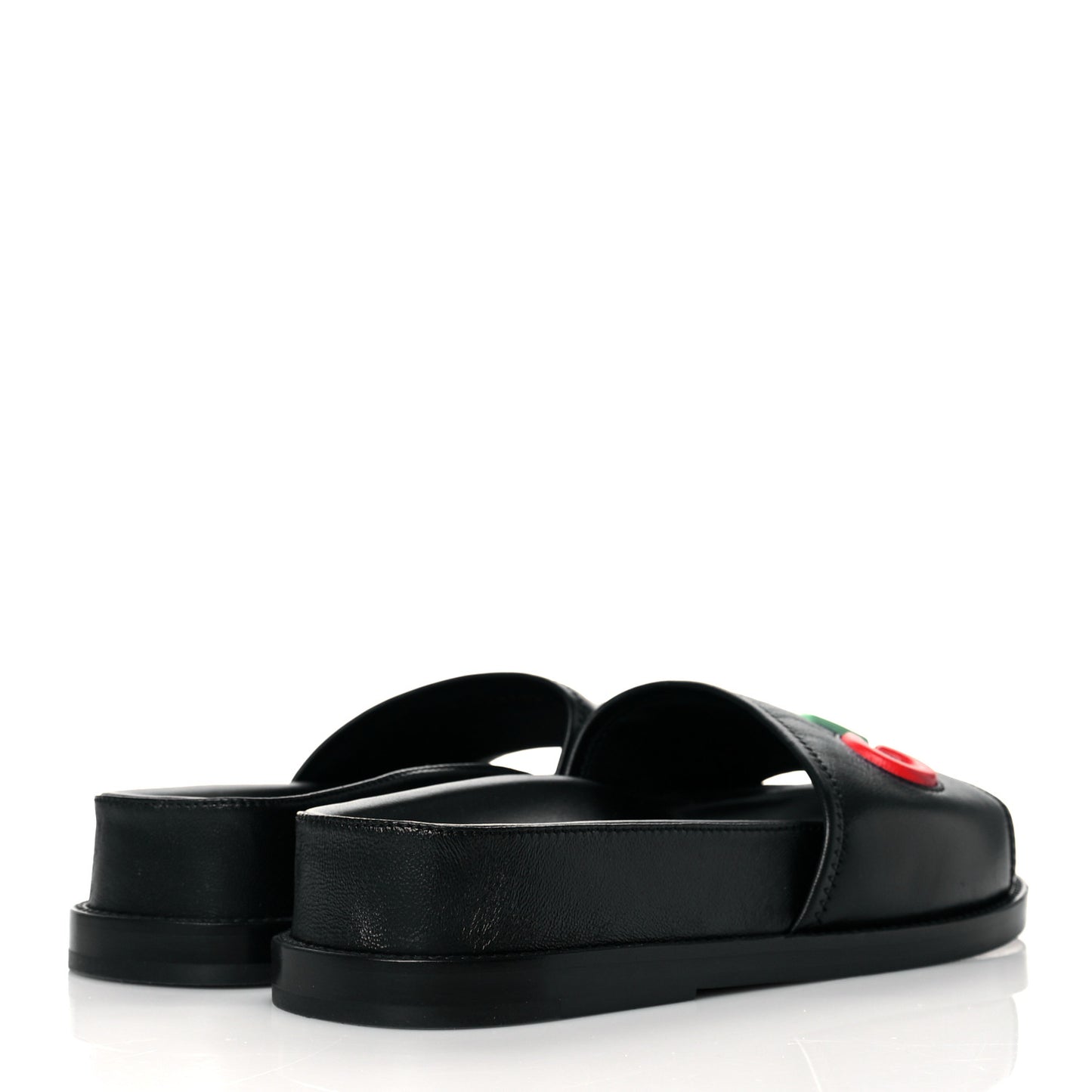 Lambskin Cha-Nel Mule Sandals 37 Black Multicolor