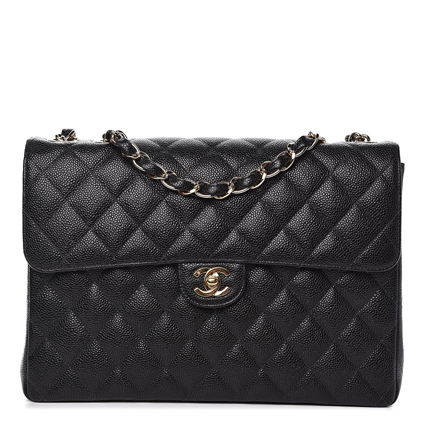 Caviar Quilted Jumbo Single Flap Black
