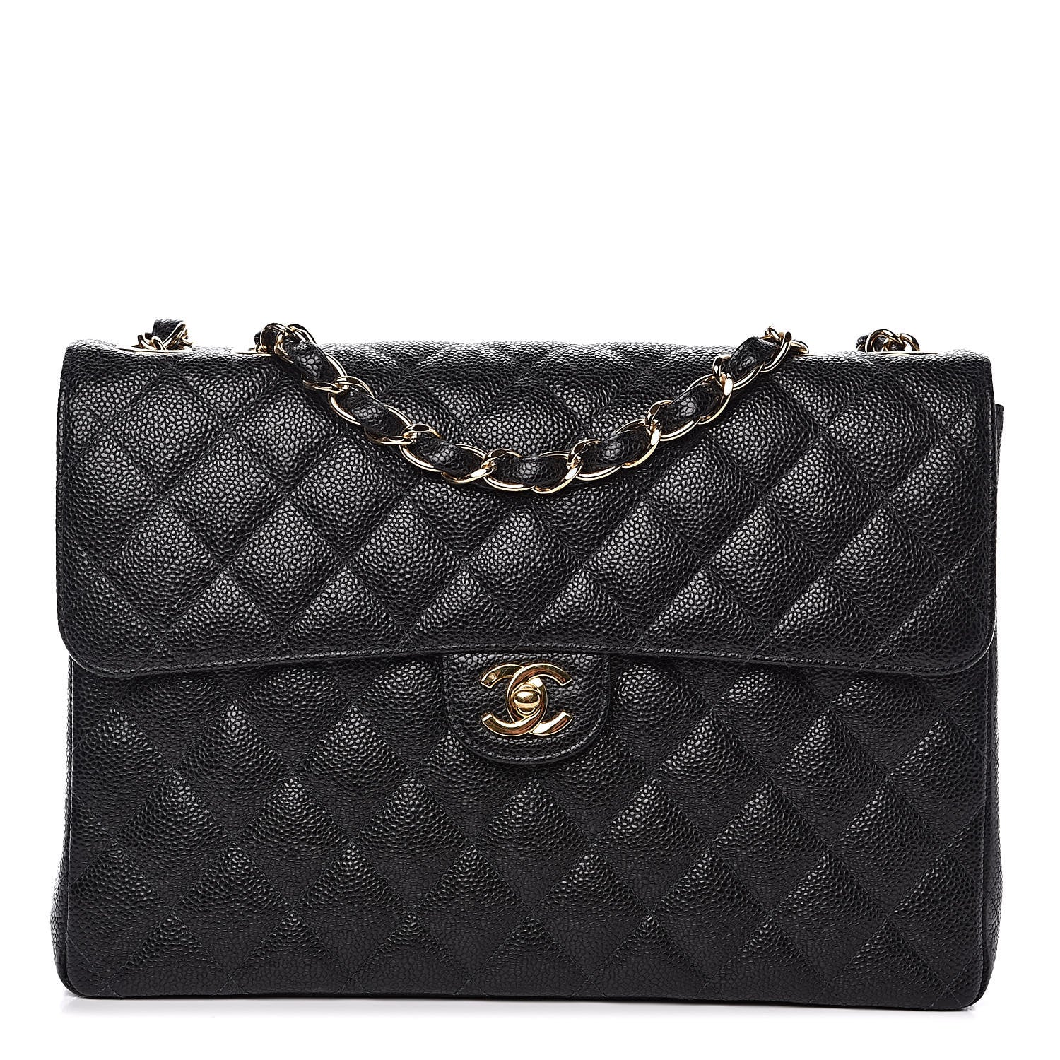 Chanel Caviar Quilted Jumbo Single Flap Black 1 of 13