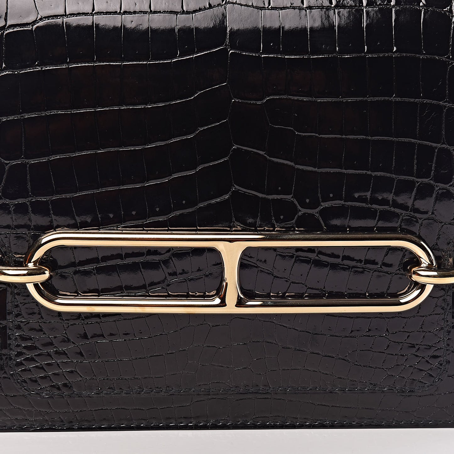 Shiny Niloticus Crocodile Sac Roulis 23 Black