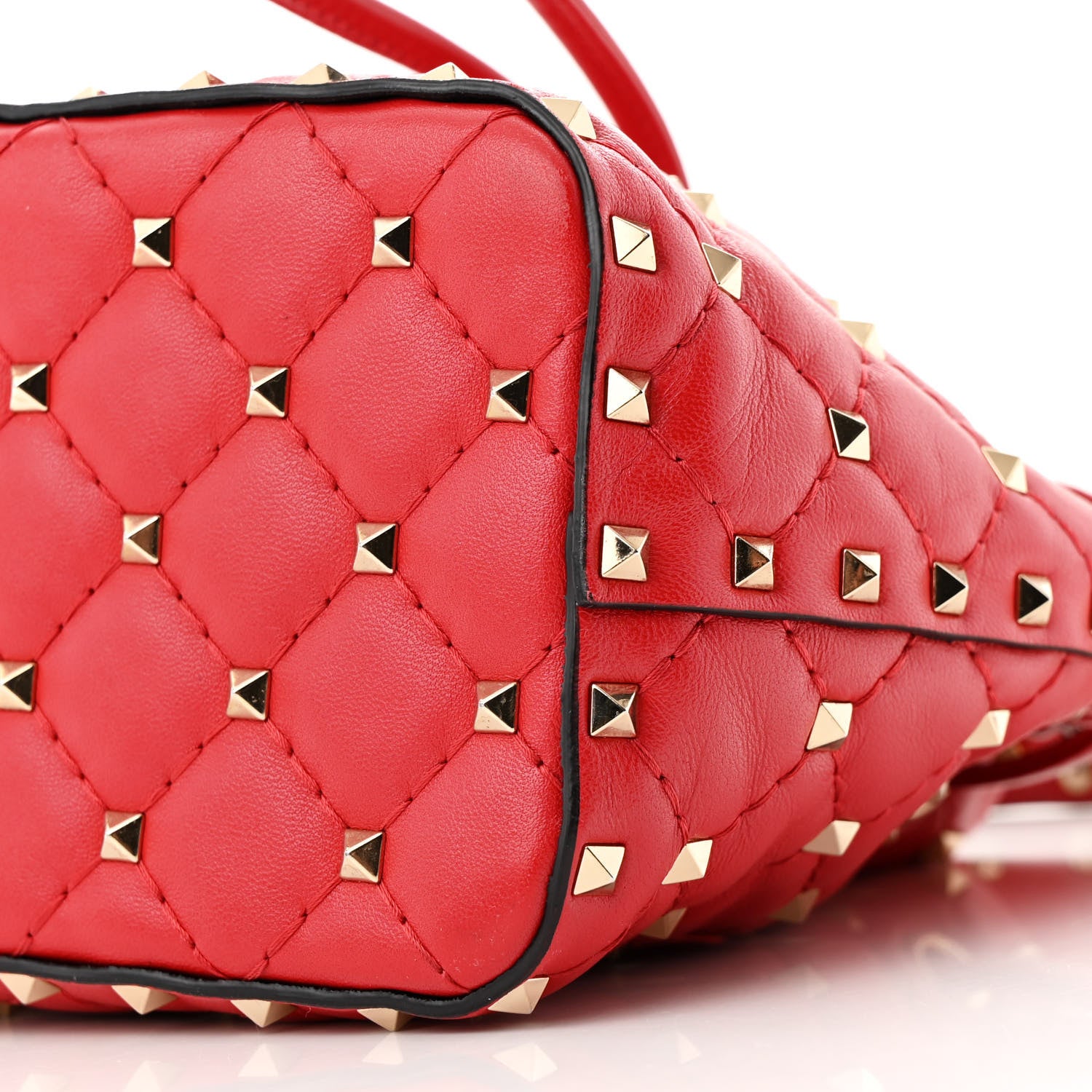 Valentino Garavani Nappa Mini Rockstud Spike Bucket Bag Rouge Pur 9 of 10