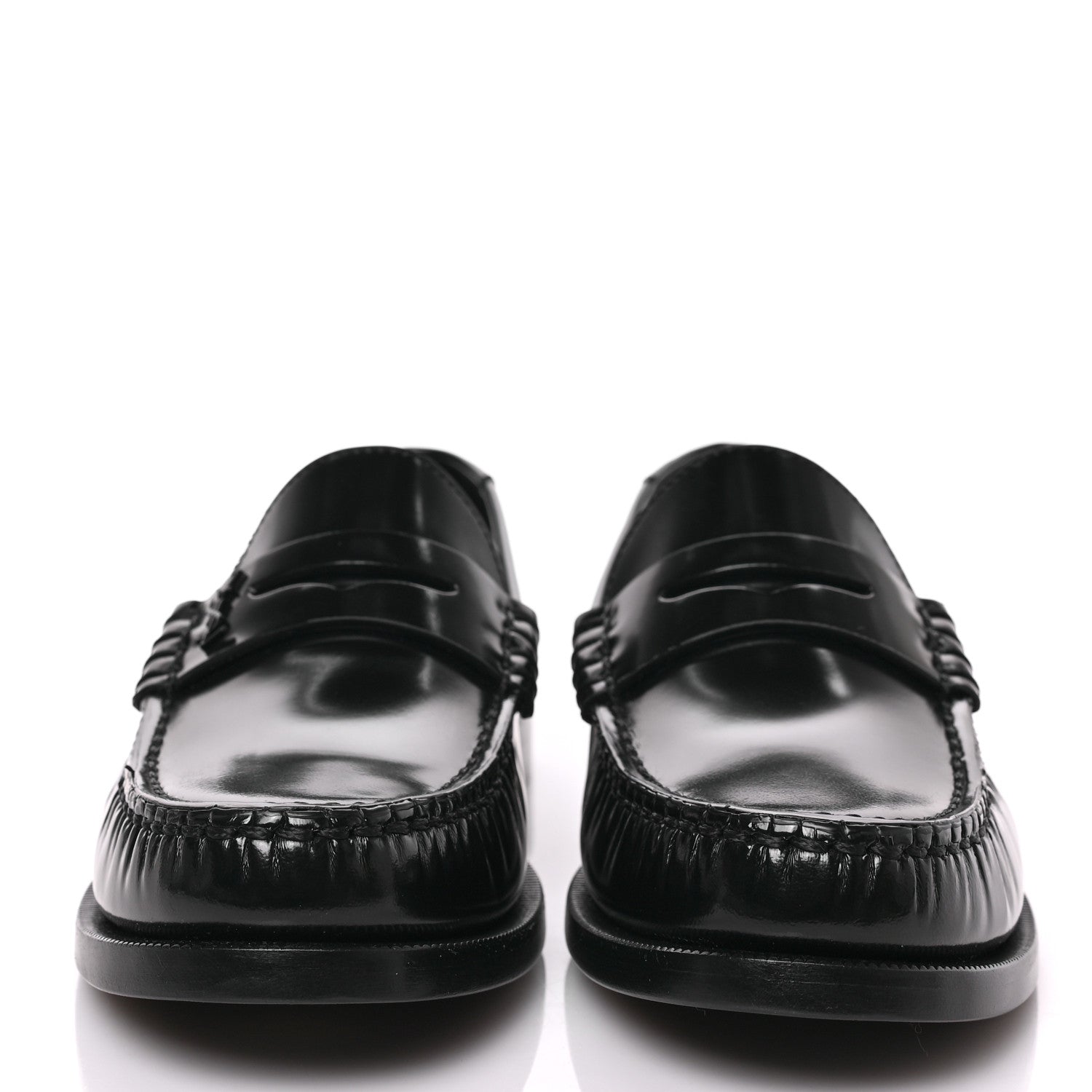 Saint Laurent Patent Calfskin Penny Loafers 36 Black 2 of 9