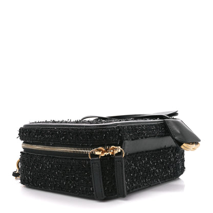 Chanel Tweed Quilted Medium CC Filigree Vanity Case Black 4 of 10