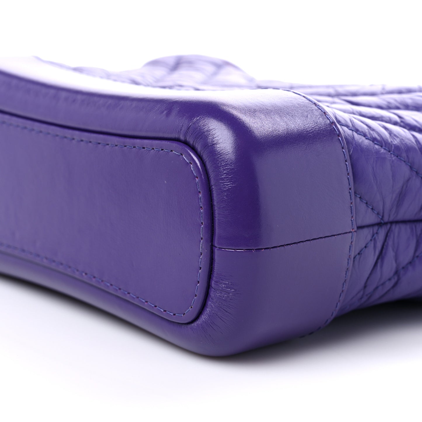 Aged Calfskin Chevron Quilted Small Gabrielle Hobo Purple