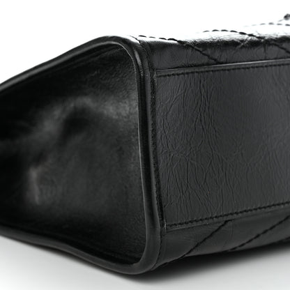 Saint Laurent Crinkled Calfskin Matelasse Monogram Medium Niki Shopper Tote Black 9 of 10