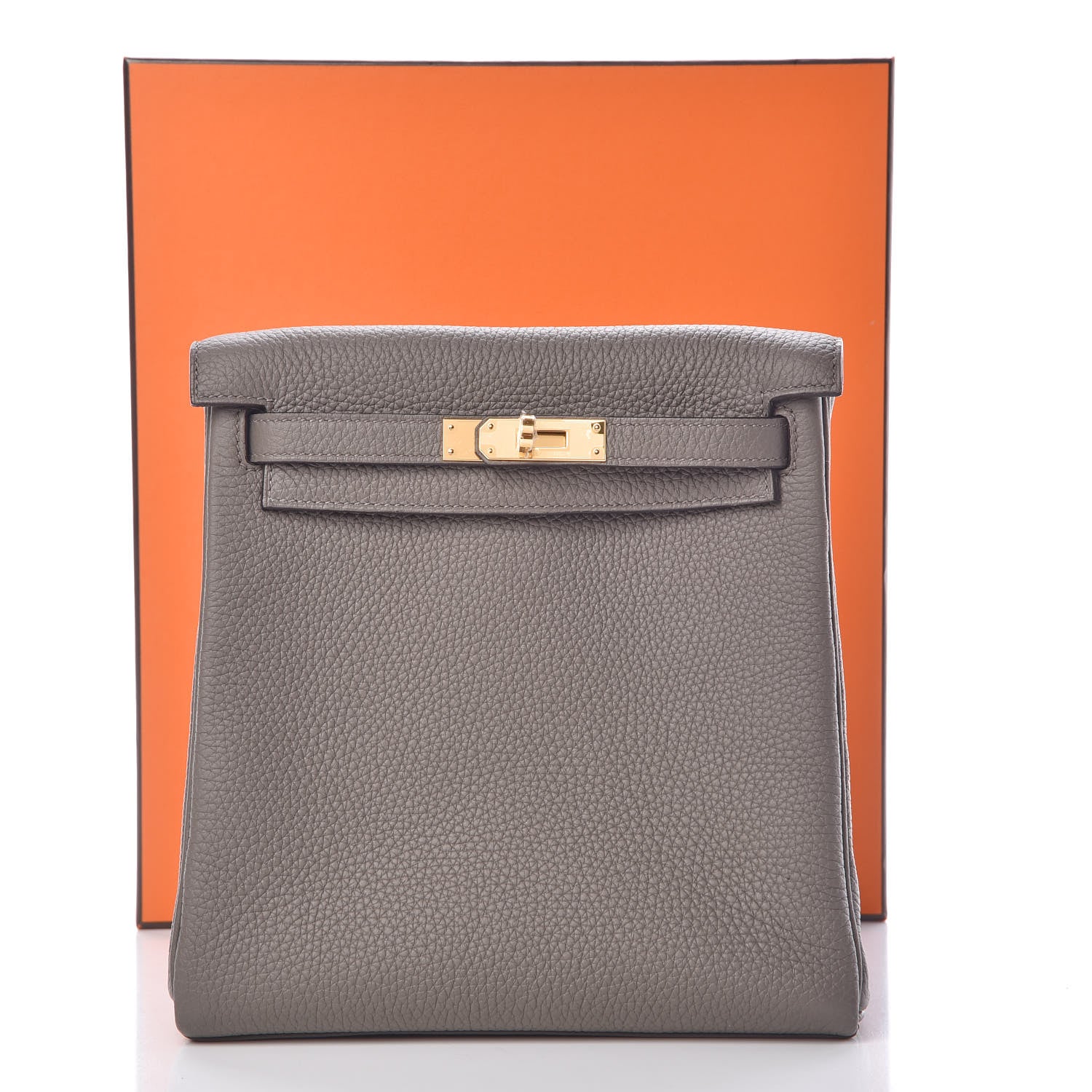 Hermes Taurillon Clemence Kelly Ado Backpack Etain 26 of 26