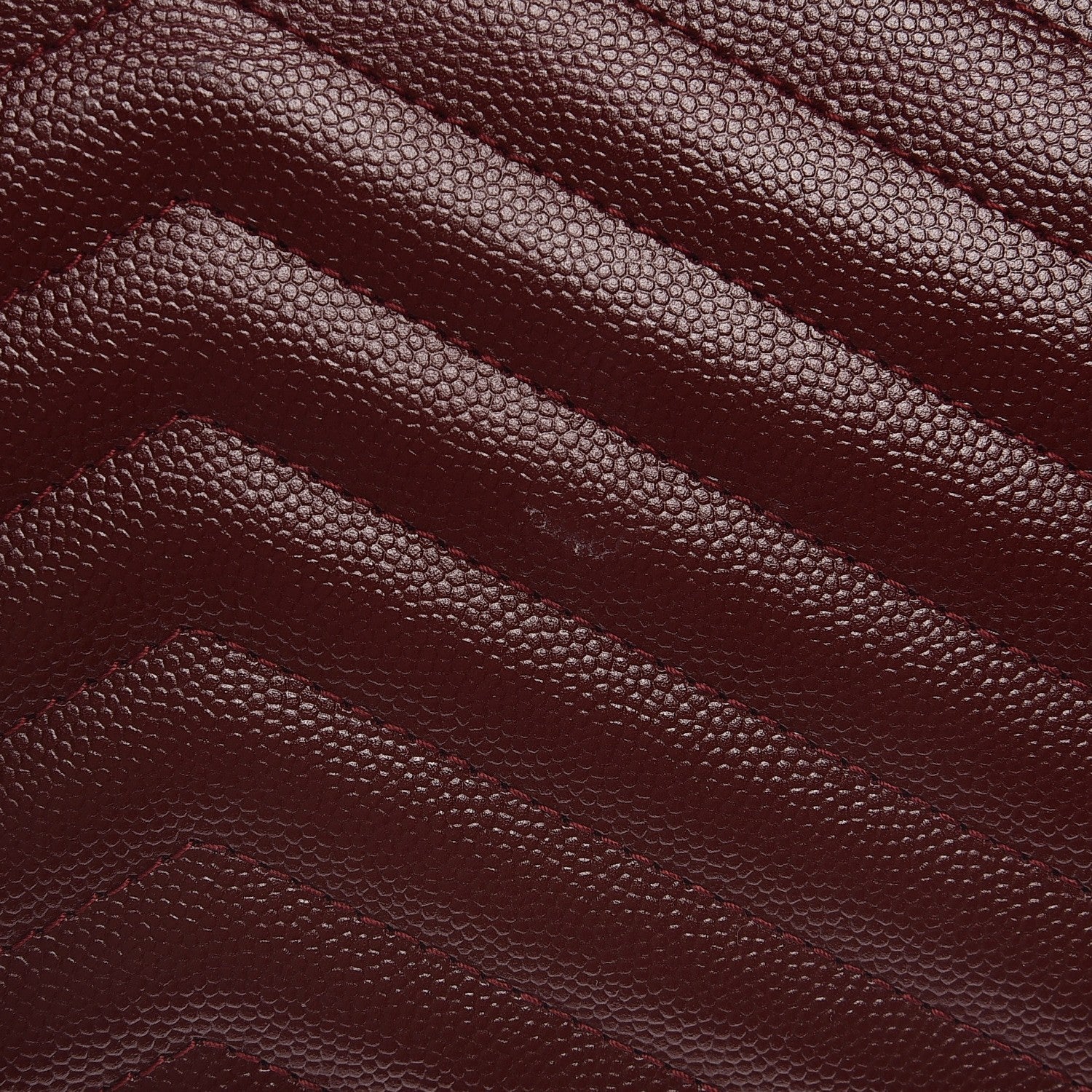 Saint Laurent Grain De Poudre Matelasse Chevron Monogram Chain Wallet Palissandre 7 of 8