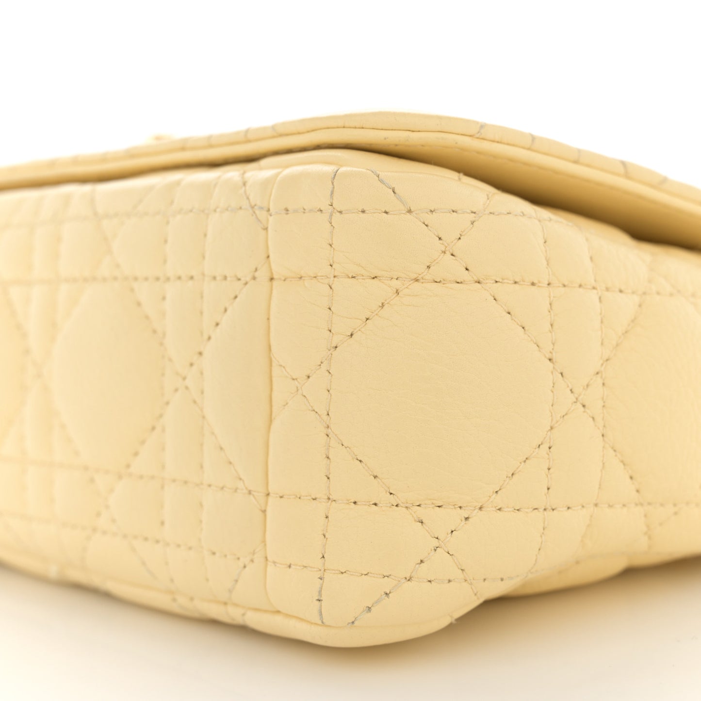 Calfskin Cannage Small Caro Bag Pale Yellow