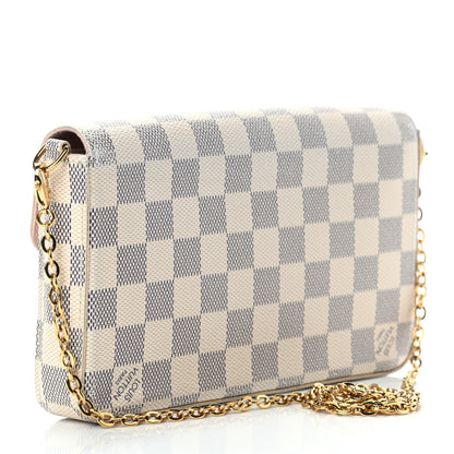 Louis Vuitton Damier Azur Pochette Felicie Chain Wallet Rose Ballerine 3 of 6