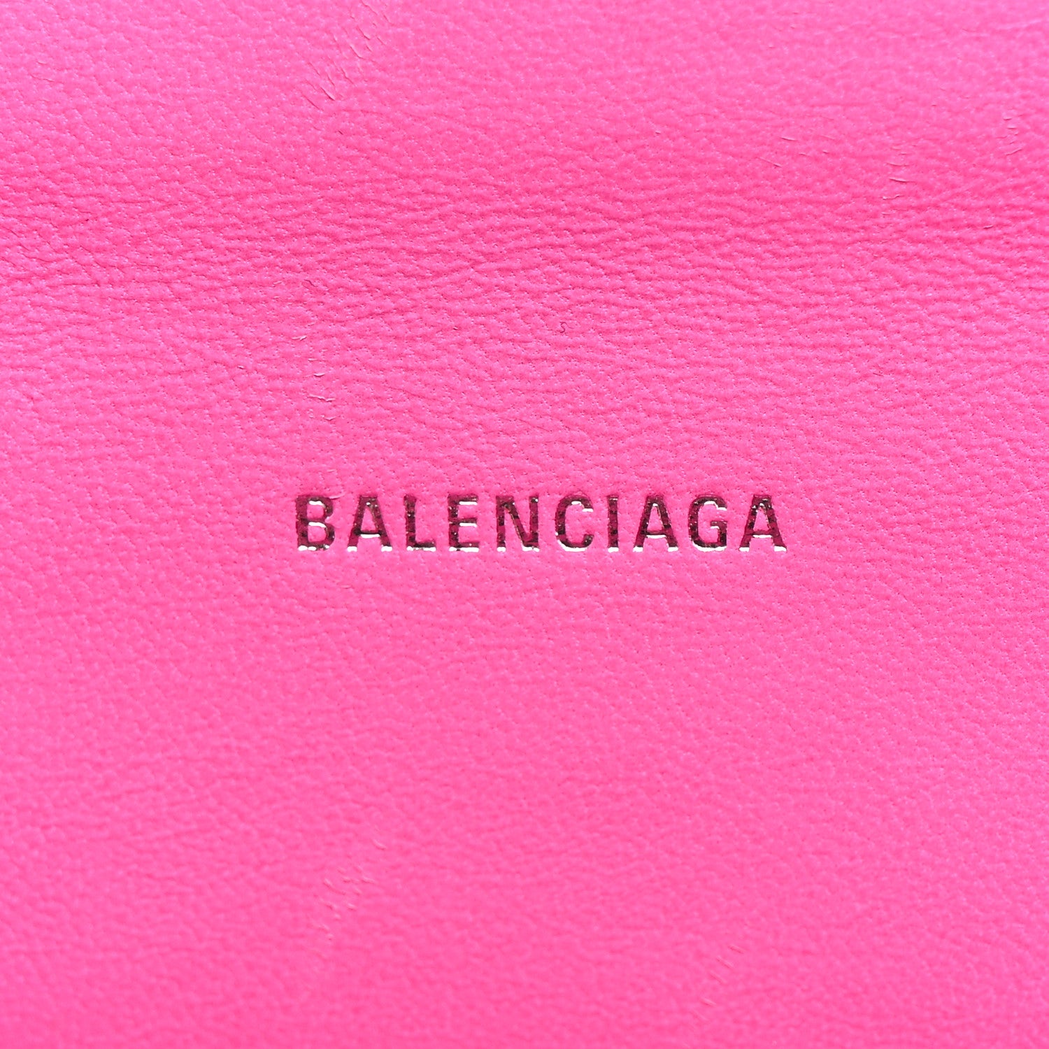 Balenciaga Shiny Calfskin Crocodile Embossed Hourglass Top Handle Bag XS Neon Pink 6 of 15