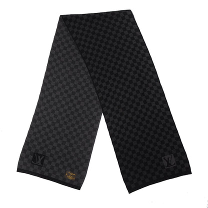 Louis Vuitton Wool Petit Damier Stole Scarf Black 3 of 4