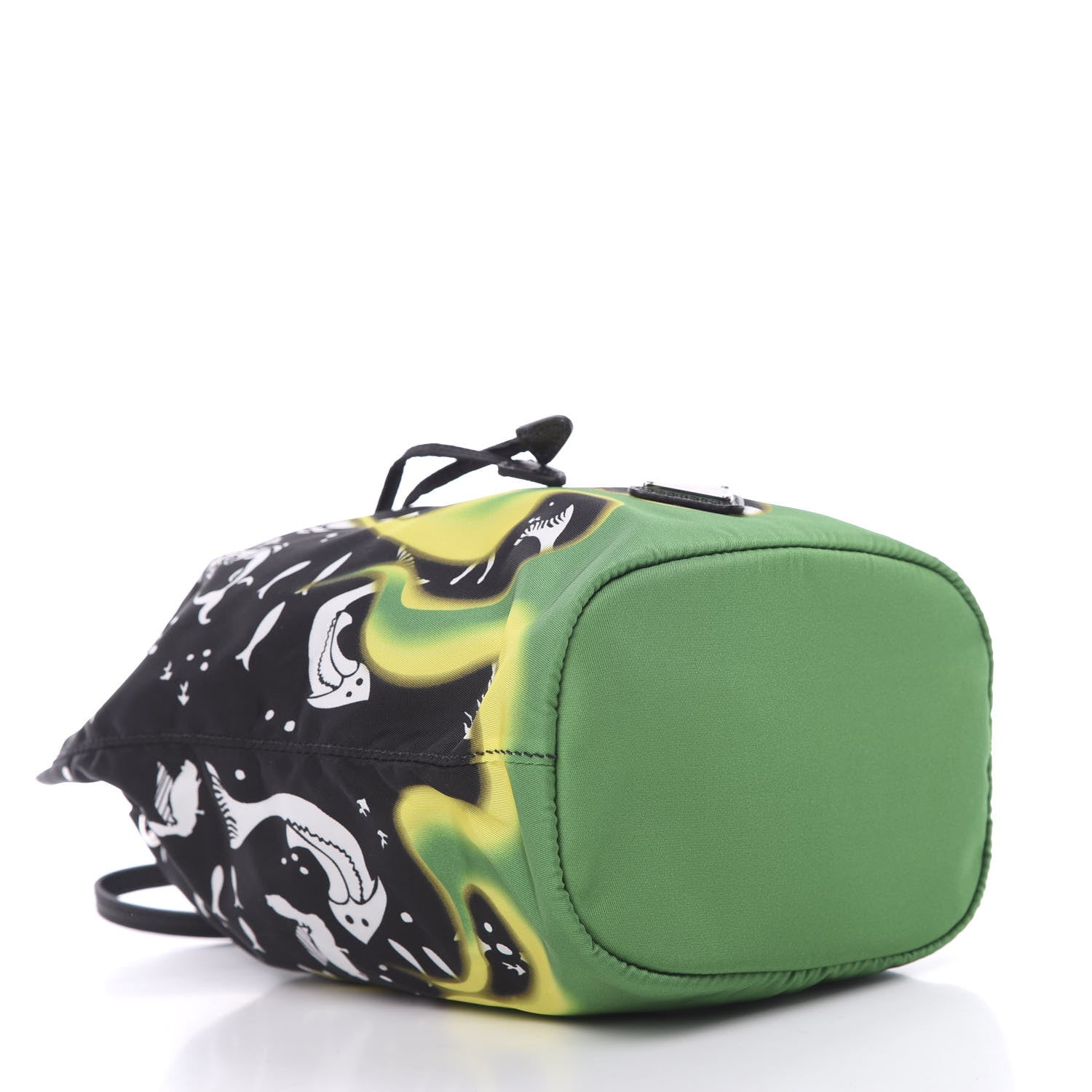 Prada Saffiano Tessuto Nylon Sirene Bucket Wristlet Mango 3 of 10