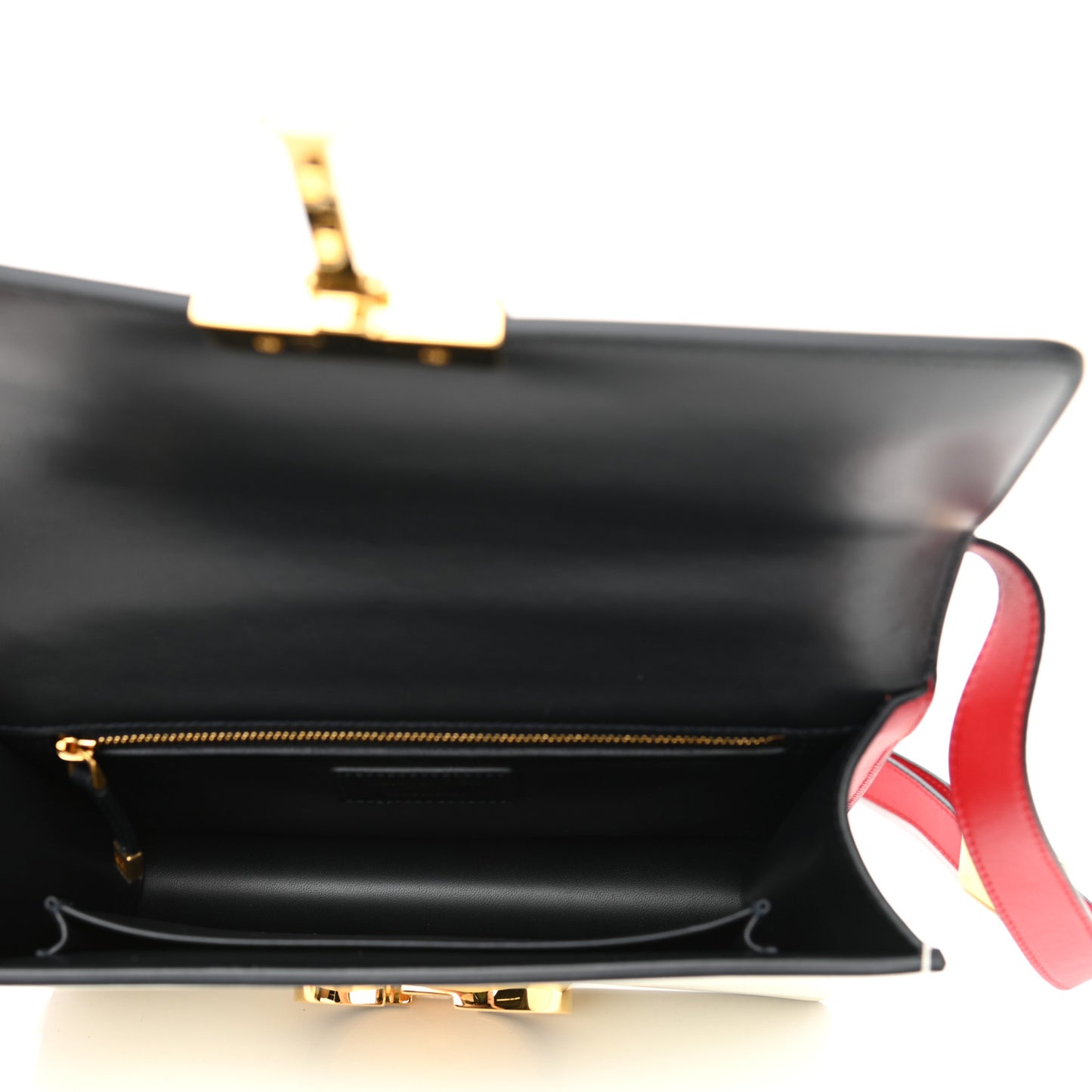 Box Calfskin Tri-Color 30 Montaigne Flap Bag Navy Blue White Red