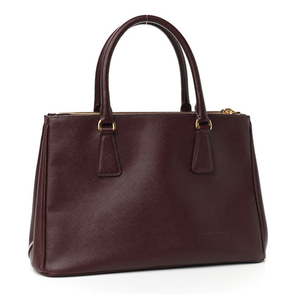 Prada Saffiano Small Galleria Double Zip Tote Granato 3 of 19
