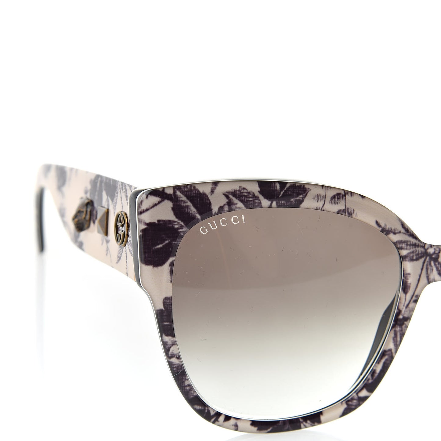 Acetate Herbarium Print Square Frame Sunglasses GG0059S White