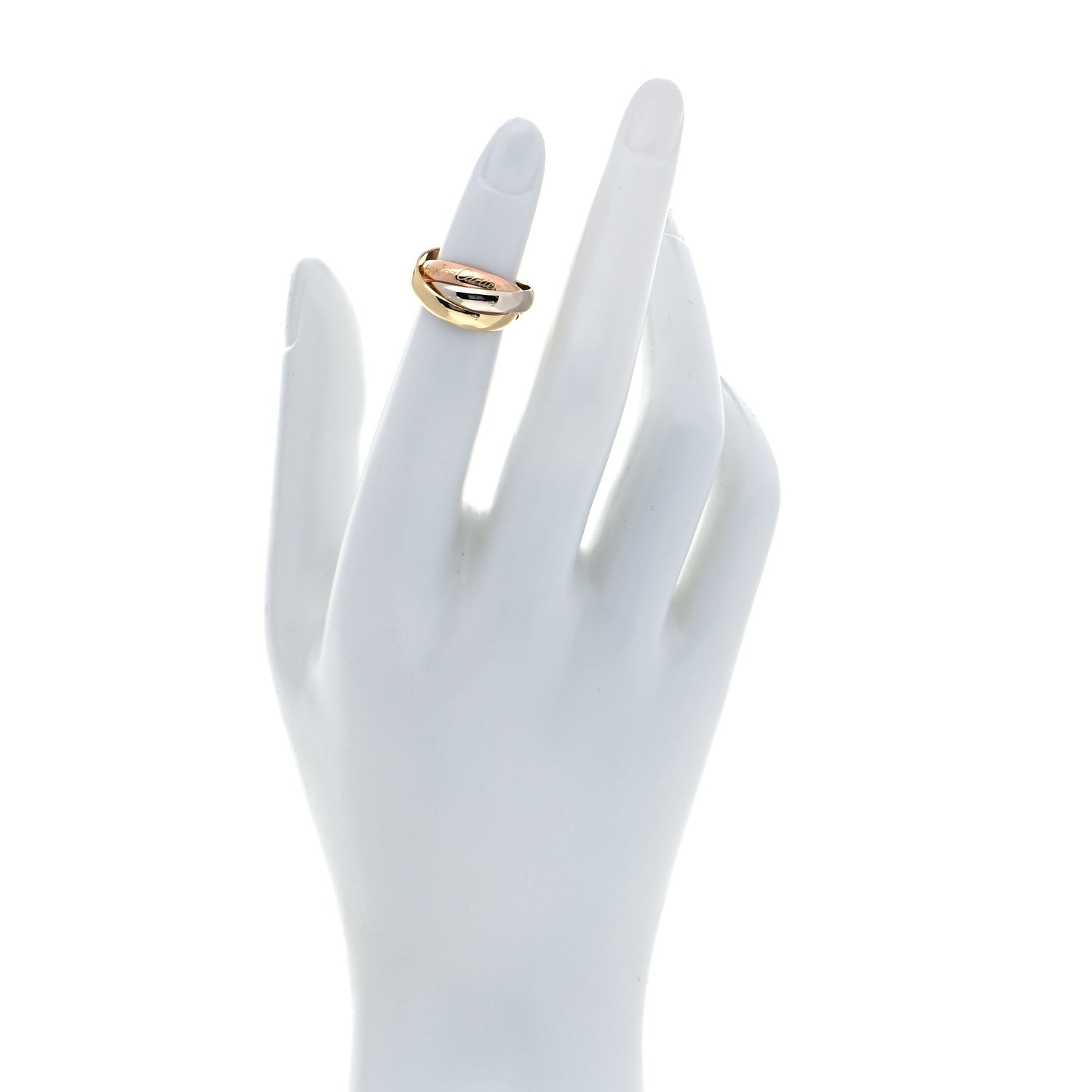 Cartier 18K Pink Yellow White Gold Classic Les Must De Cartier Trinity Ring 48 4.5 2 of 4