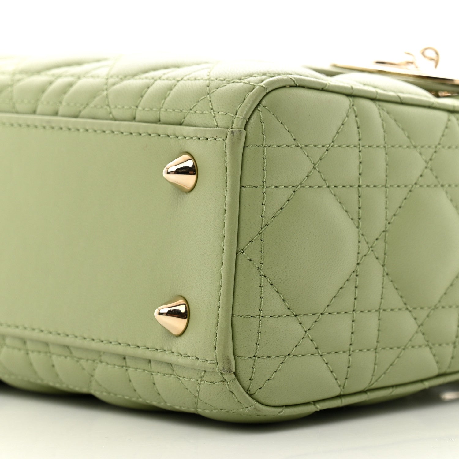 Christian Dior Lambskin Cannage Small My ABCDior Lady Dior Green 10 of 12