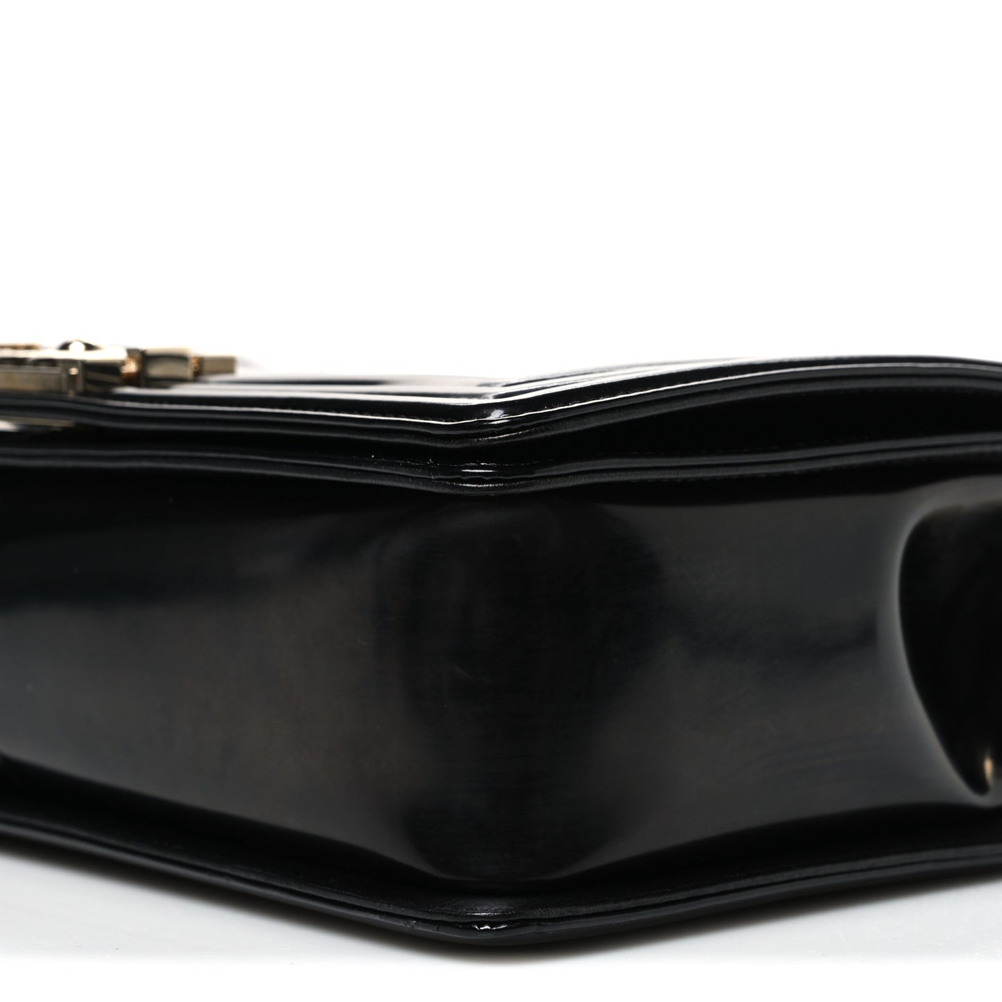 Iridescent Glazed Calfskin Quilted New Medium Boy Flap Black