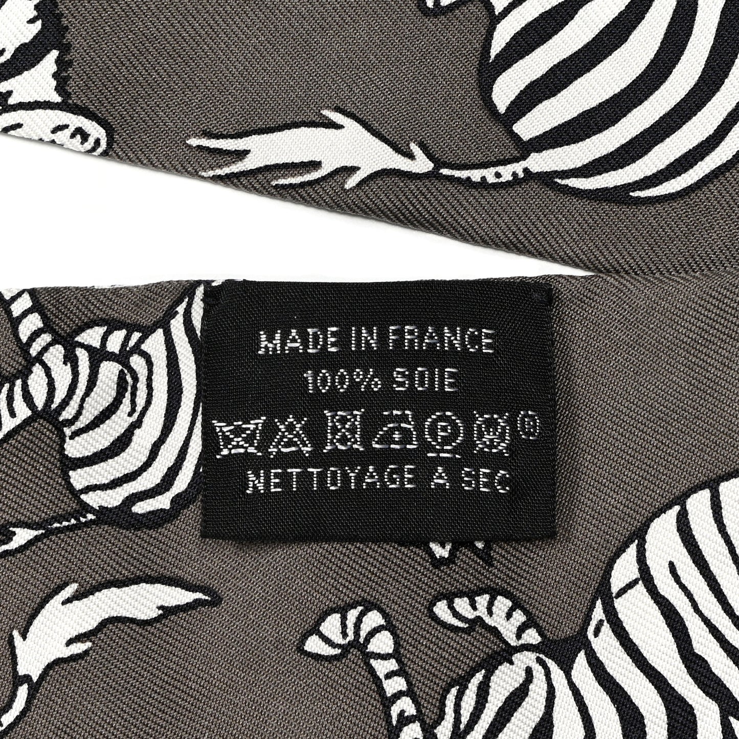 Silk Les Zebres Twilly Gris Taupe Black White