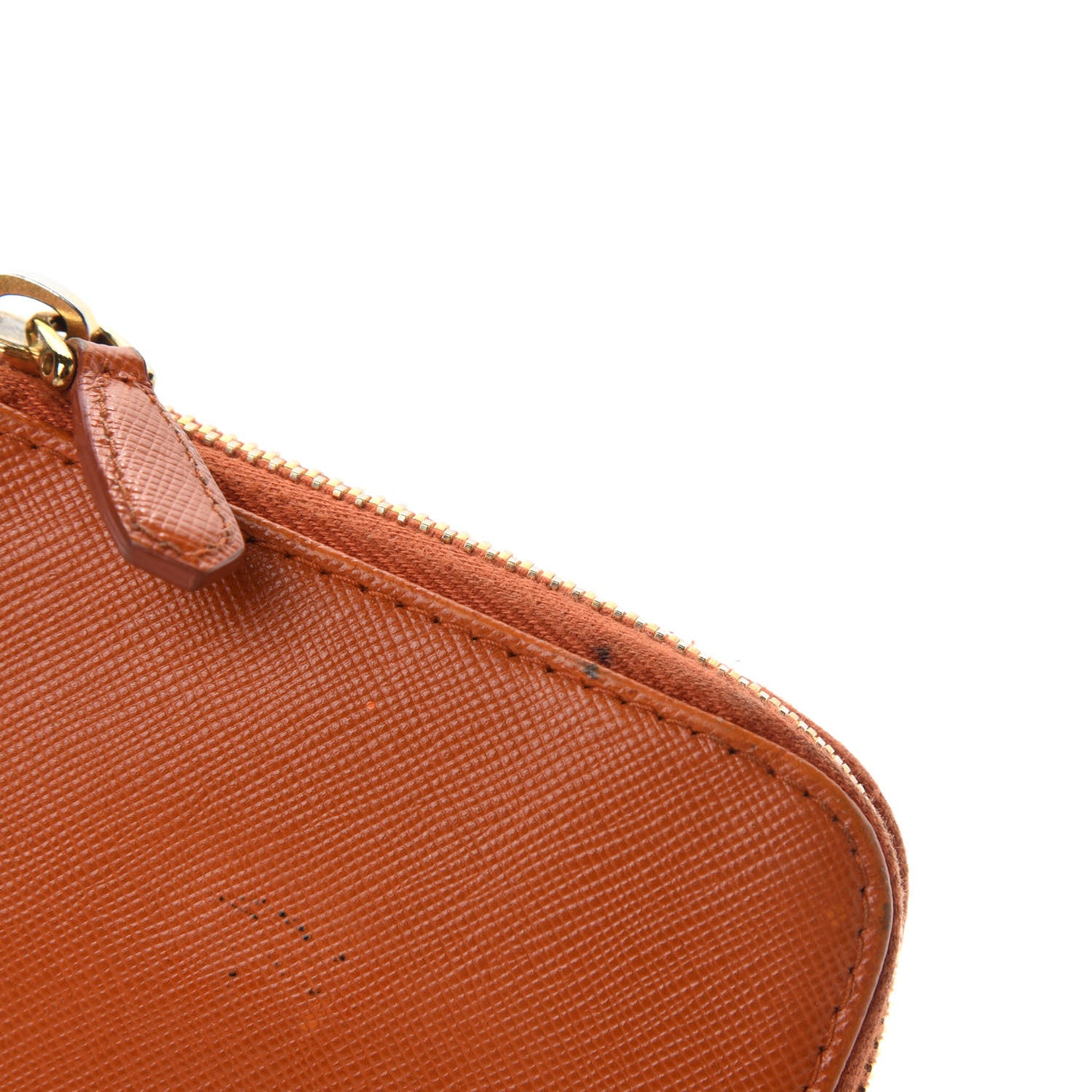 Prada Saffiano Metal Zip Around Wallet Papaya 8 of 11