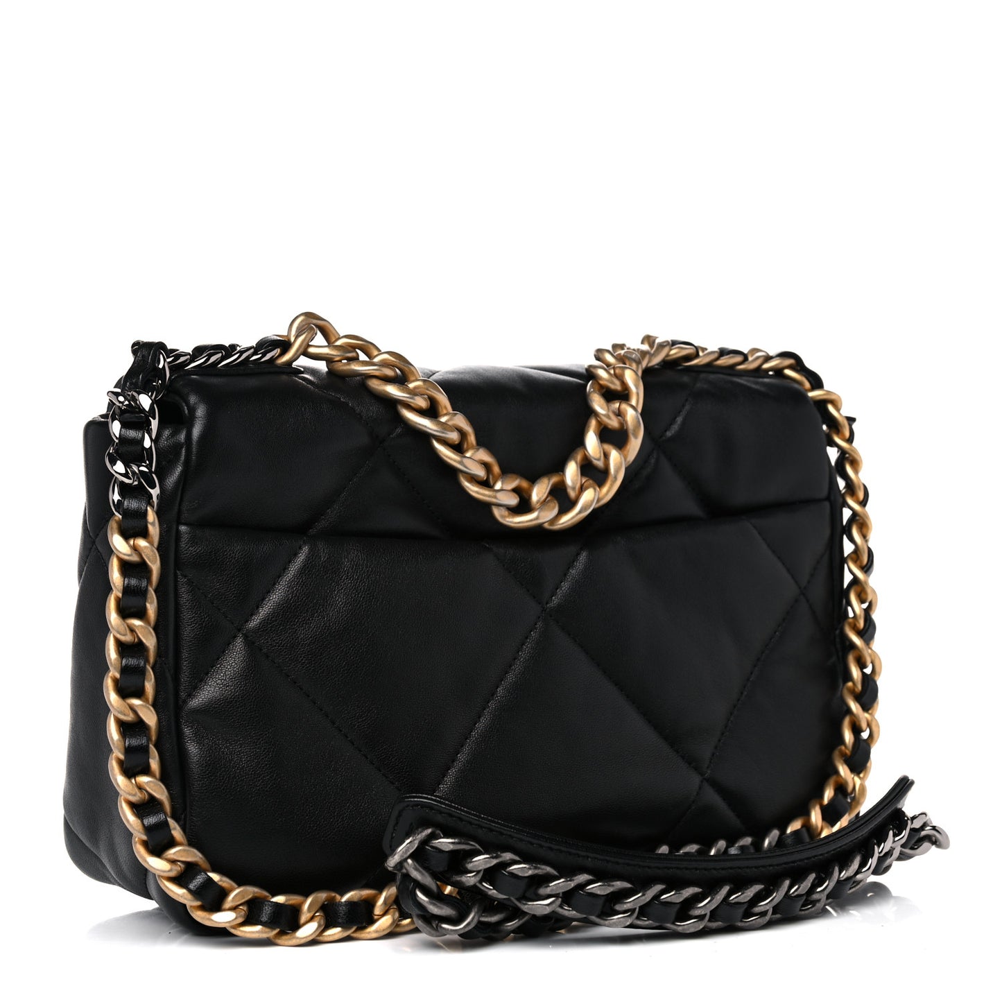 Lambskin Quilted Medium Chanel 19 Flap Black