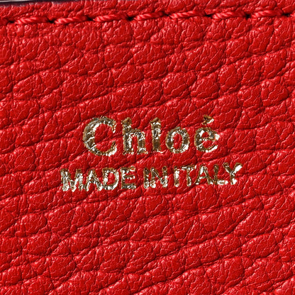 Chloe Grained Lambskin Mini Drew Shoulder Bag Plaid Red 5 of 7