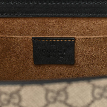Gucci GG Supreme Monogram Calfskin Small Padlock Shoulder Bag Beige Black Cuir 6 of 13