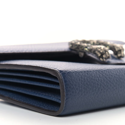 Gucci Dollar Calfskin Crystal Mini Dionysus Chain Wallet Blue Agata Black Diamond 8 of 9