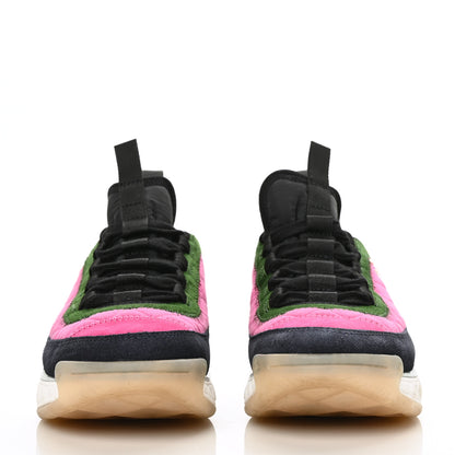 Chanel Velvet Calfskin Mixed Fibers CC Sneakers 39 Dark Pink Green 2 of 9