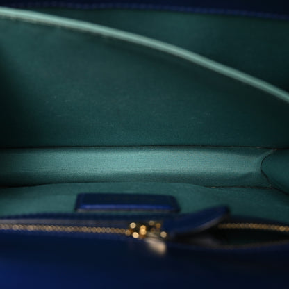 Bulgari Calfskin Large Serpenti Forever Top Handle Blue 6 of 13