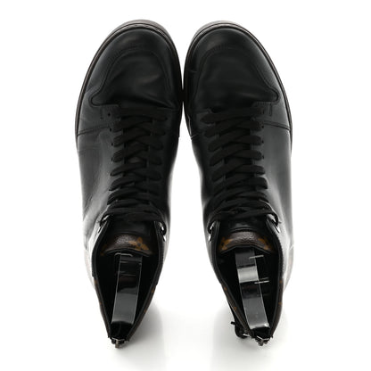 Louis Vuitton Calfskin Monogram Line-Up Sneaker Boot 6 Black 2 of 9