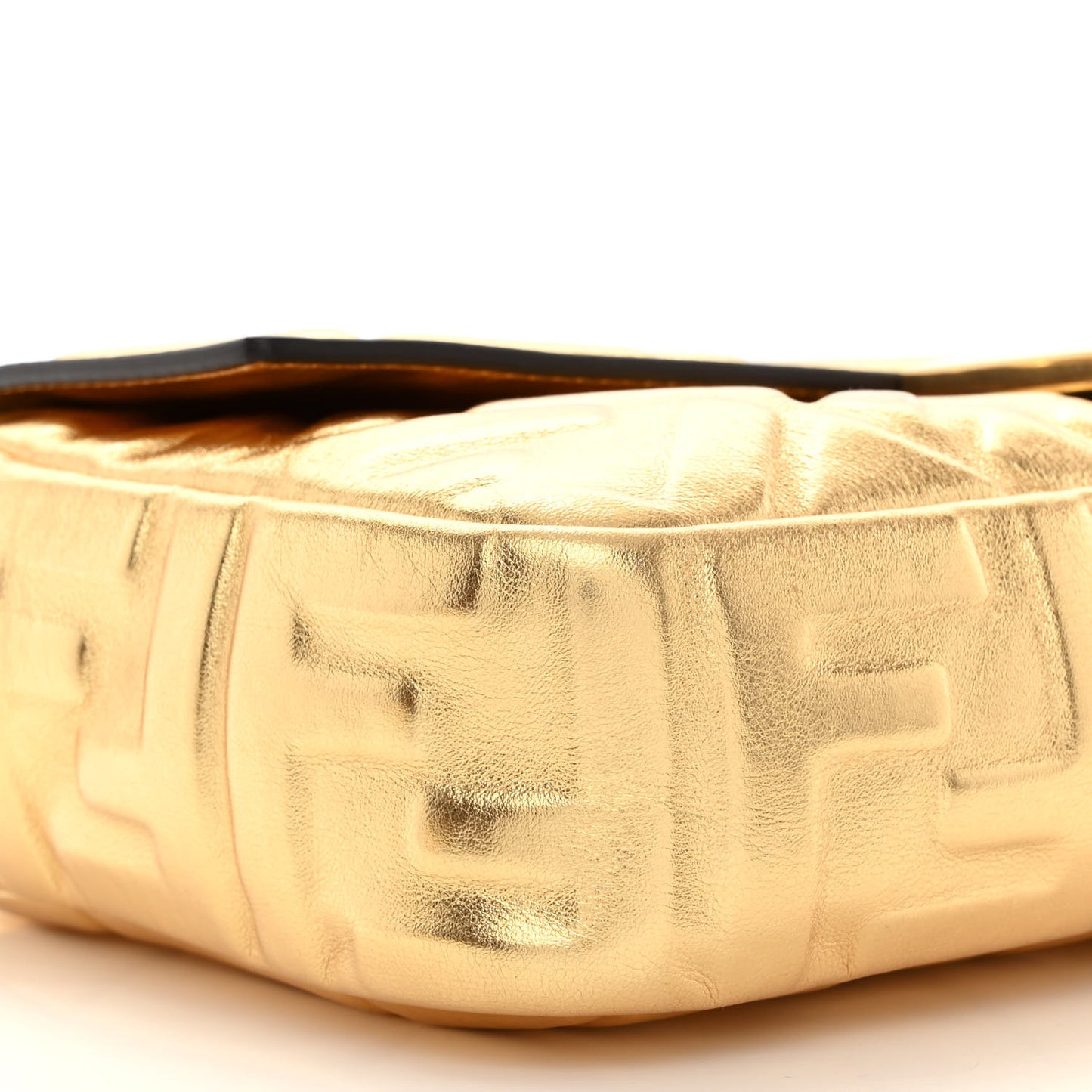 Vitello Catalan Mirror FF 1974 Embossed Baguette Gold