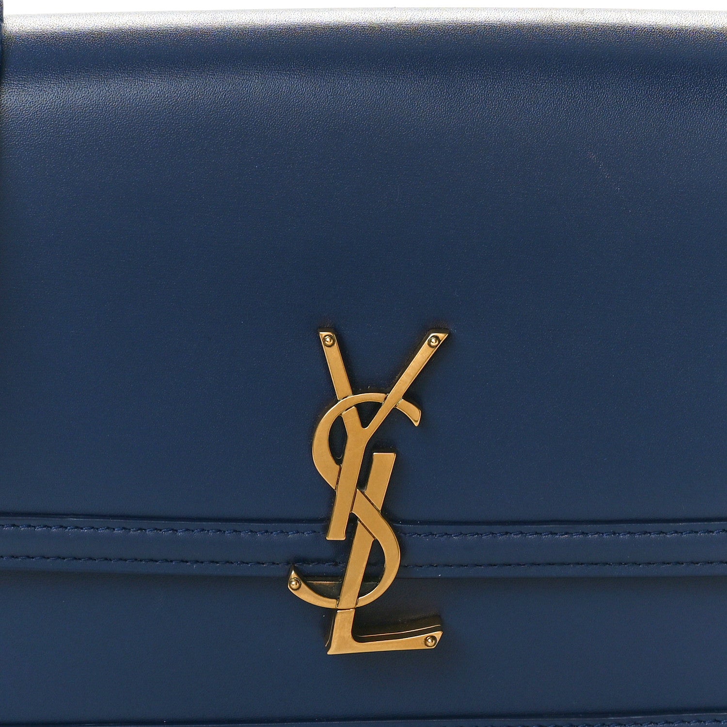 Saint Laurent Box Calfskin Monogram Medium Solferino Satchel Blue 7 of 9