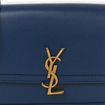 Saint Laurent Box Calfskin Monogram Medium Solferino Satchel Blue 7 of 9