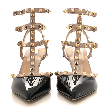 Valentino Garavani Patent Nappa Rockstud Ankle Strap 65mm Pumps 37 Black Poudre 2 of 9