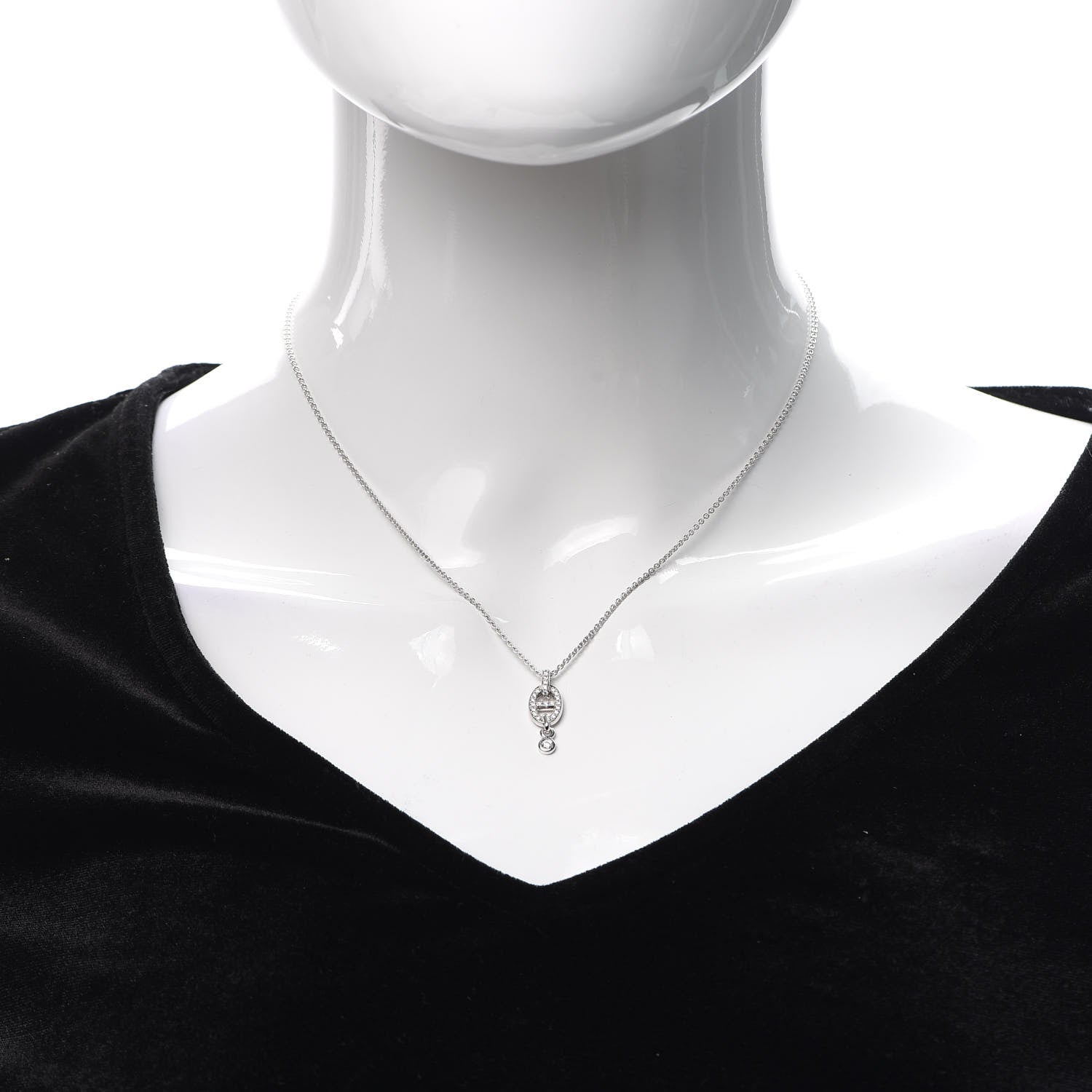 Hermes 18K White Gold Diamond PM Chaine d'Ancre Enchainee Necklace 2 of 6