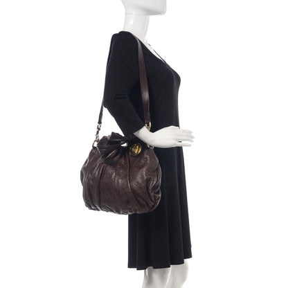 Gucci Guccissima Small Hysteria Top Handle Bag Chocolate 2 of 9