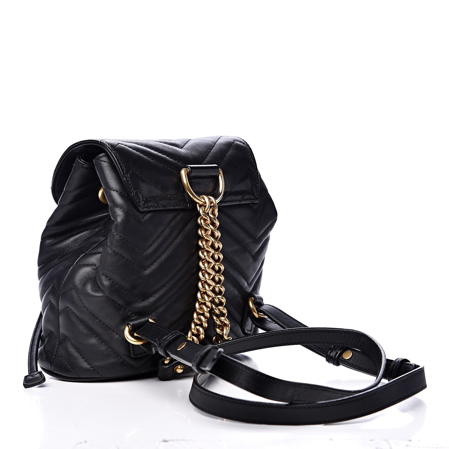 Gucci Calfskin Matelasse GG Marmont Flap Backpack Black 2 of 13