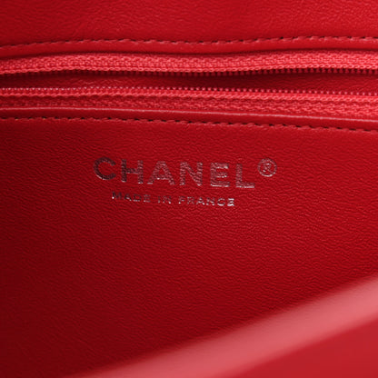 Chanel Lambskin Quilted CC Accordion Shopping Bag Red 6 of 10