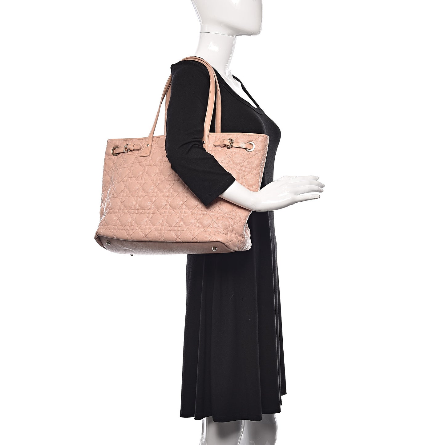 Coated Canvas Cannage Medium Panarea Tote Rosato