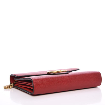 Gucci Calfskin GG Marmont Chain Wallet Vulcanic Red 4 of 8