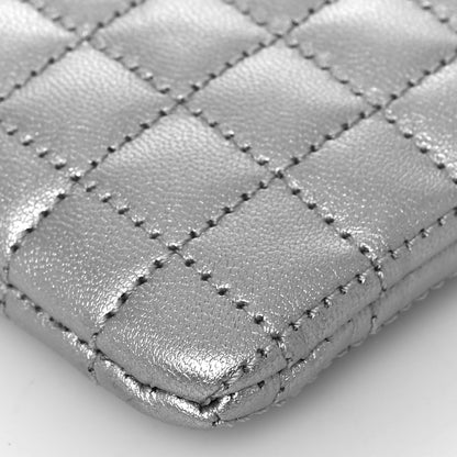 Celine Lambskin Quilted Zip Pouch Grey 11 of 12
