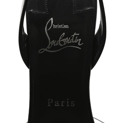 Christian Louboutin Satin Crystal PVC Astrinodo 100 Slingback Sandals 40 Black 7 of 10