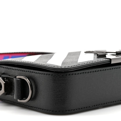 Off-White Saffiano Striped Mini Diag Binder Clip Bag Black White Indus 10 of 11