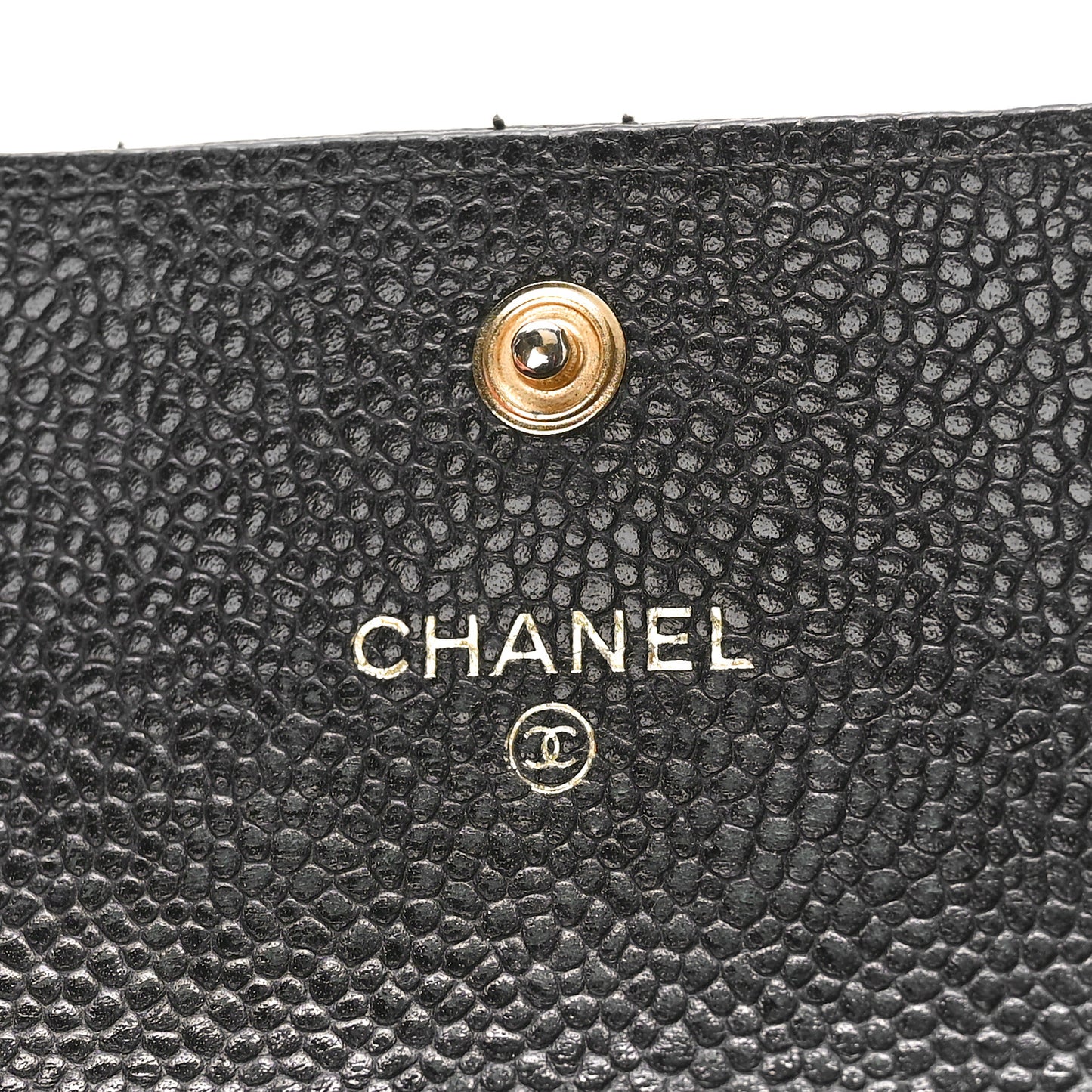 Caviar Quilted Flap Card Holder Black
