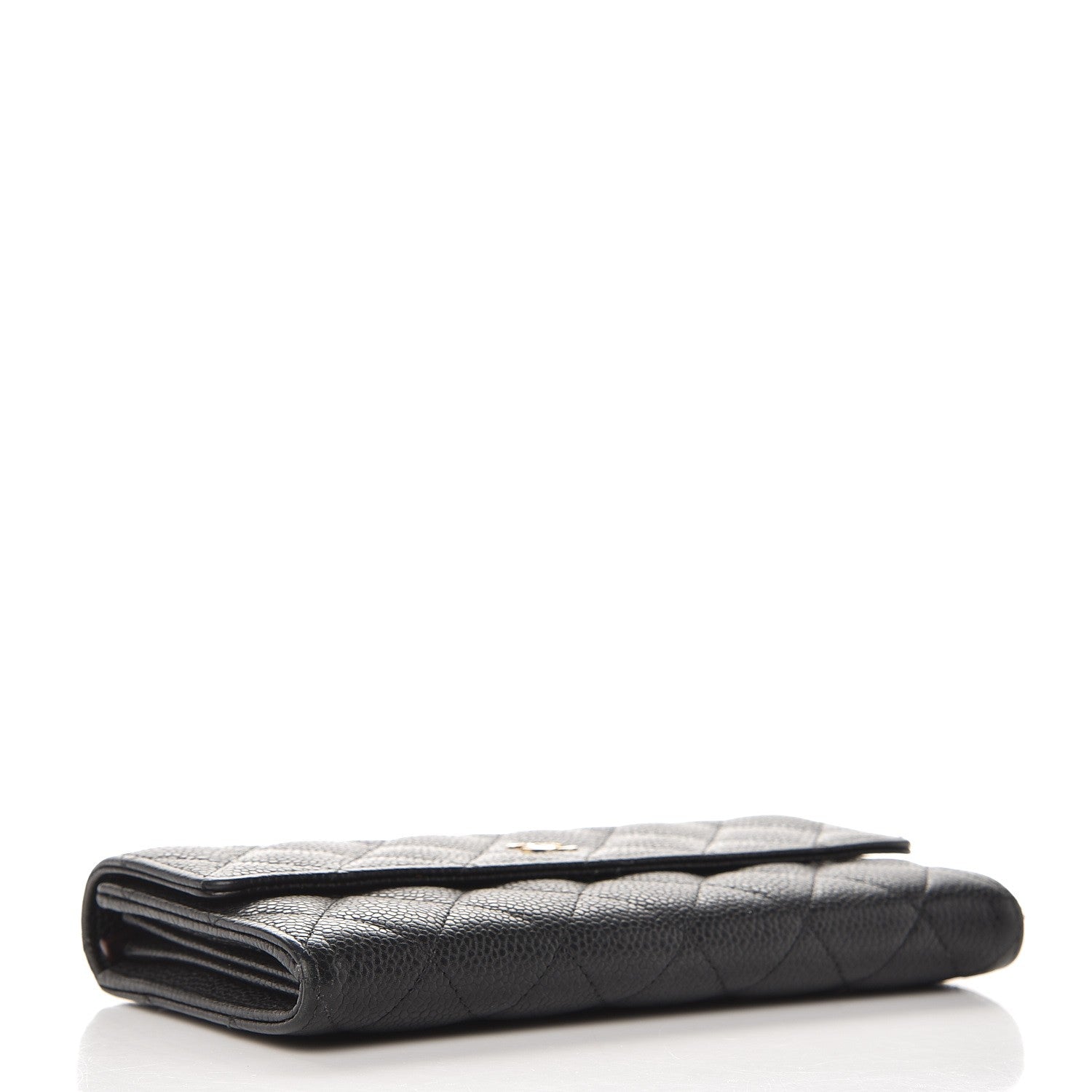 Chanel Caviar Quilted Large Gusset Flap Wallet Black 4 of 14